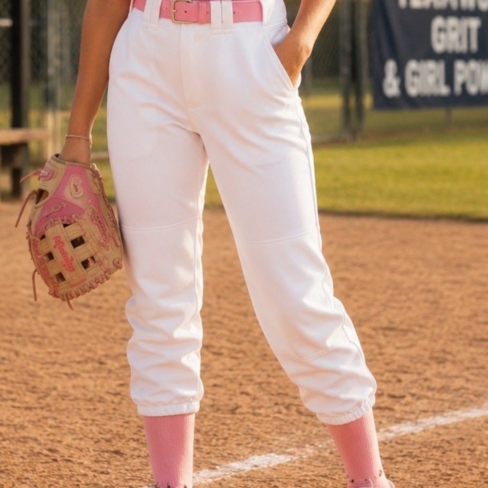 Mizuno Performance Womens White Softball Pants Padded Double Knee Size Medium